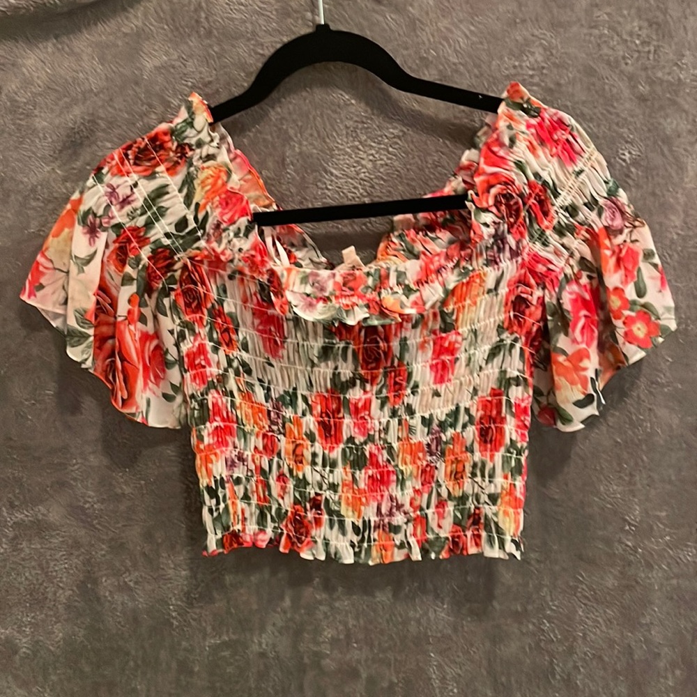 Floral off shoulder blouse